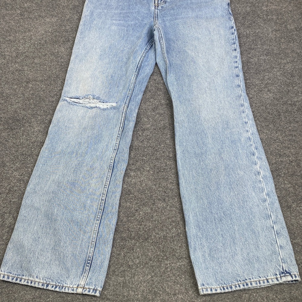 We The Free Free People Distressed Wide Leg Jeans Light Wash Button Fly Size 29 - Picture 3 of 9